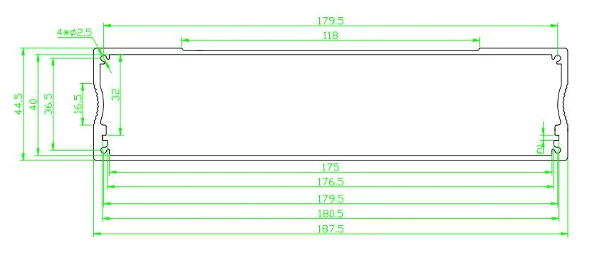 187.5X44.5 mm OEM Extruded Aluminum Profile Extrusion Electrical Enclosure Box